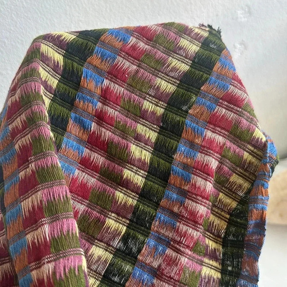 Boho Ethnic Woven Scarf Multicolor Festival Wrap Artisan Style - Picture 6 of 13